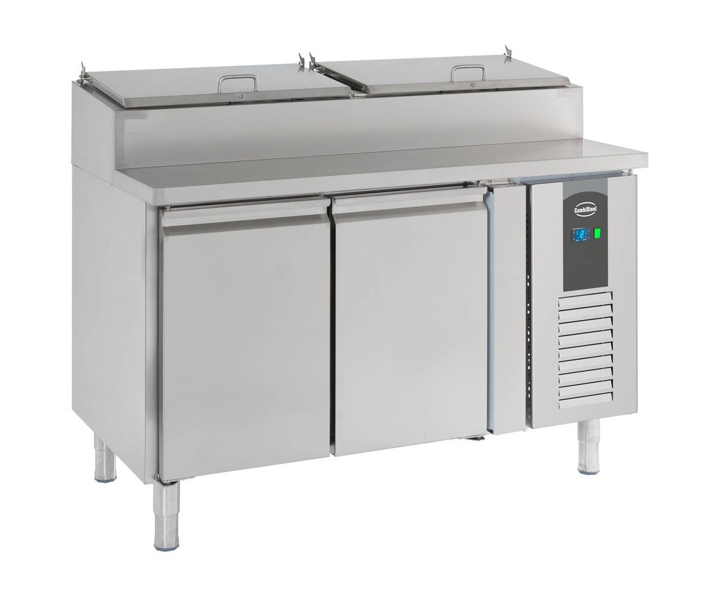 Saladette 2 Türen aus Edelstahl, 6 x 1/3 GN, 1360 x 700 x 1085 mm