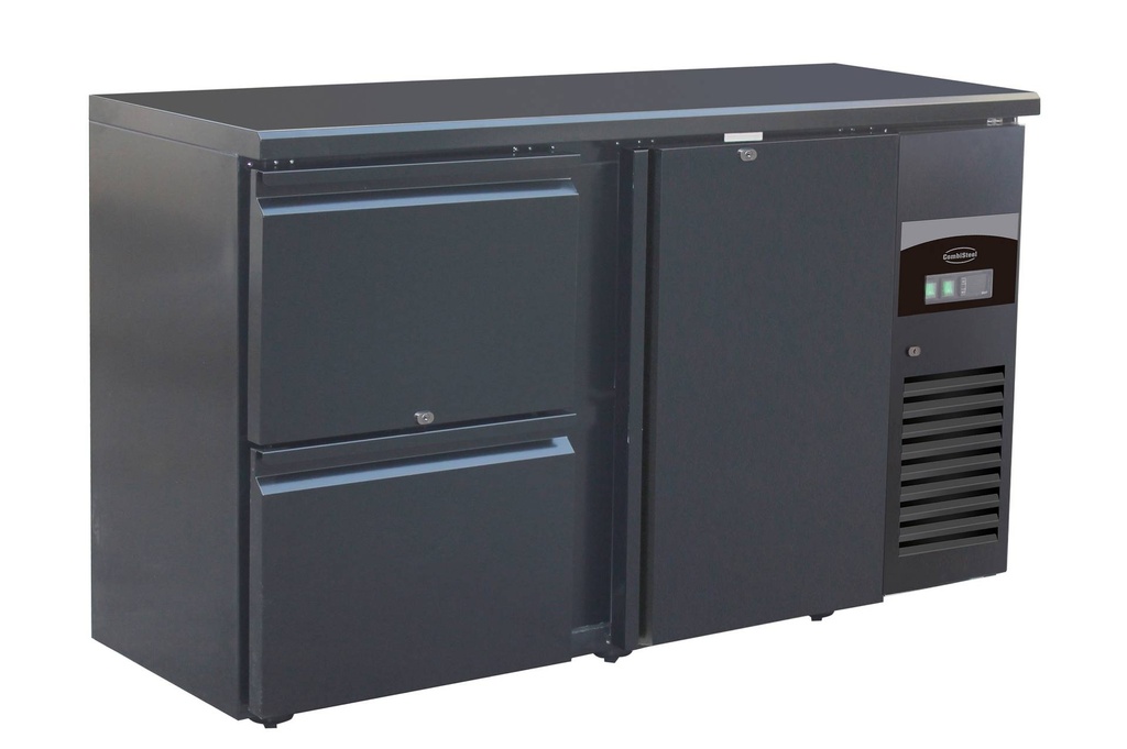 Barkühler 1 Tür und 2, 1462 x 513 x 860 mm, schwarz