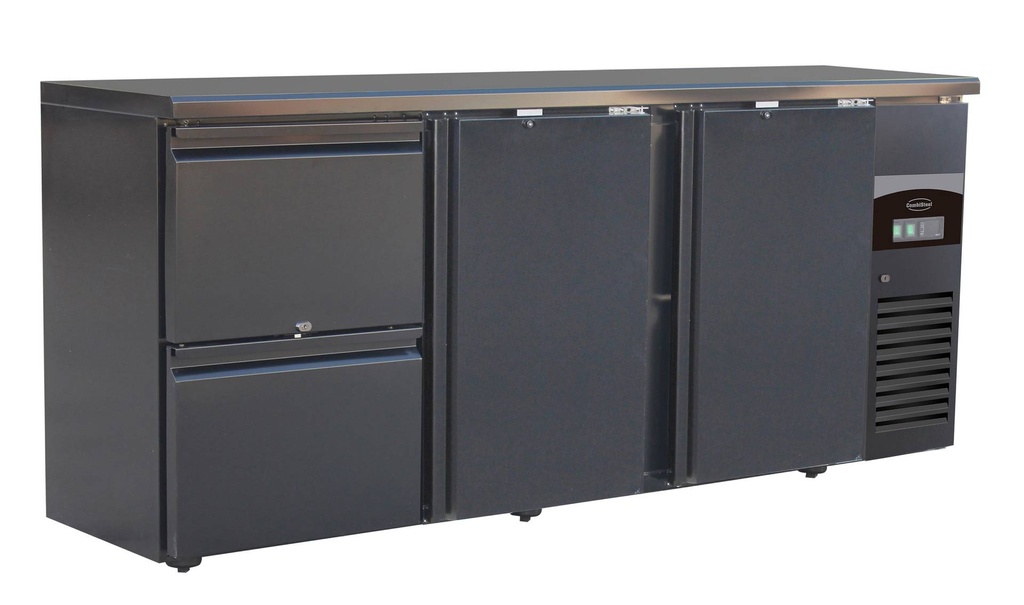 Barkühler 2 Türen und 2, 2002 x 513 x 860 mm, schwarz