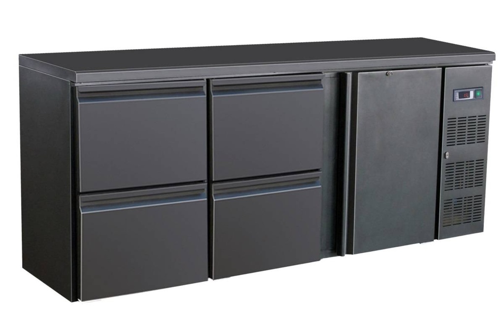 Barkühler 1 Tür und 4, 2002 x 513 x 860 mm, schwarz