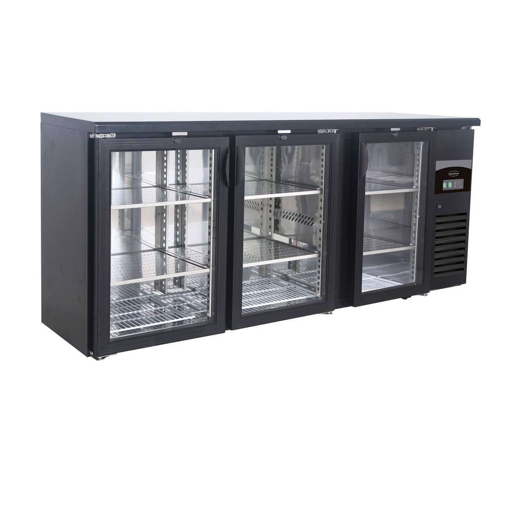Barkühler 3 Glastüren, 2002 x 535 x 860 mm, schwarz