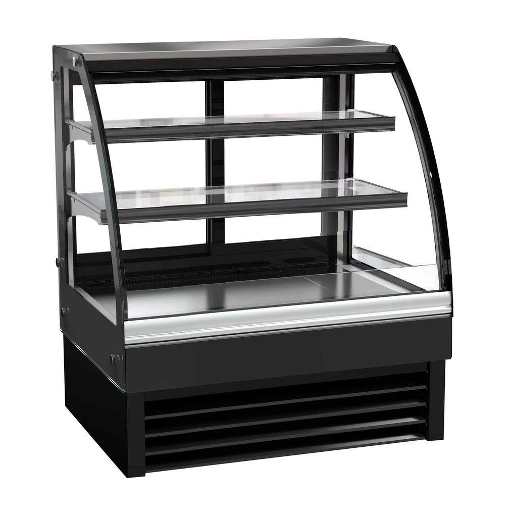 900 Kühlvitrine rund, 900 x 680 x 1200 mm, 175 L, schwarz