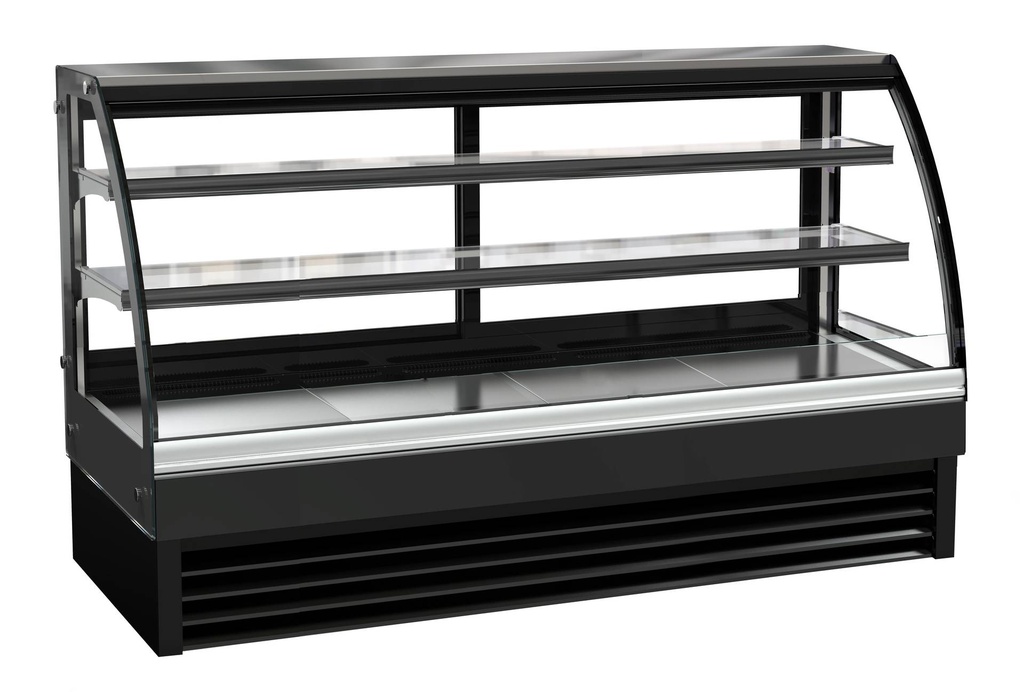 2000 Kühlvitrine rund, 2000 x 680 x 1200 mm, 400 L, schwarz