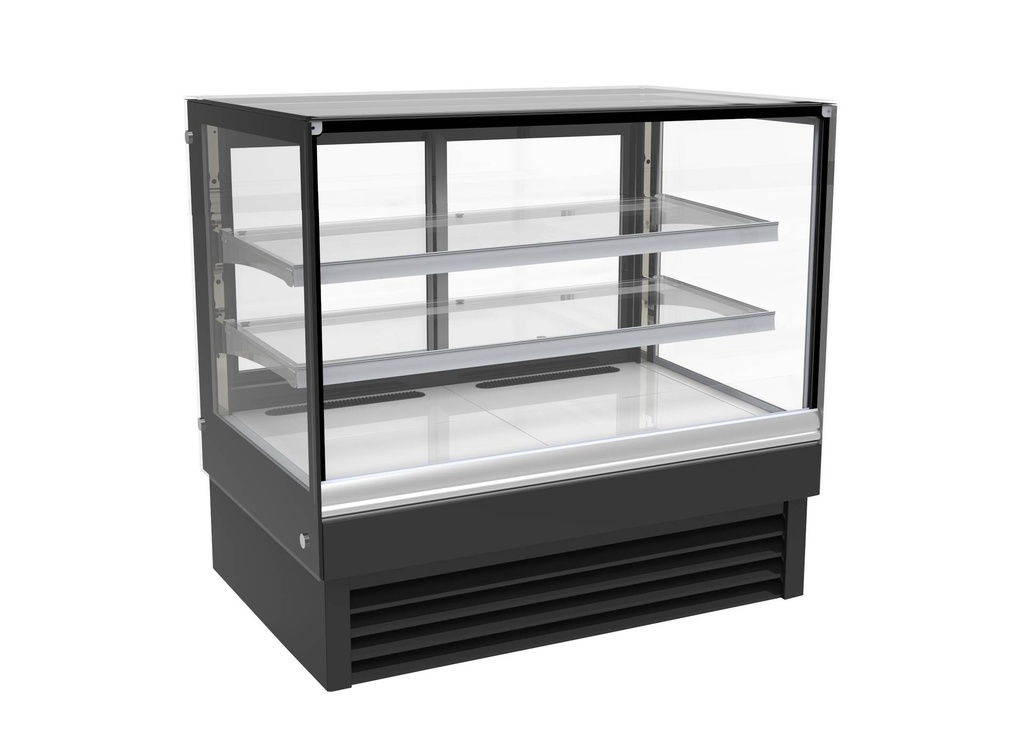 1200 Kühlvitrine gerade, 1200 x 680 x 1200 mm, 257 L, schwarz
