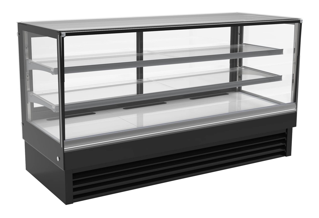 2000 Kühlvitrine gerade, 2000 x 680 x 1200 mm, 436 L, schwarz