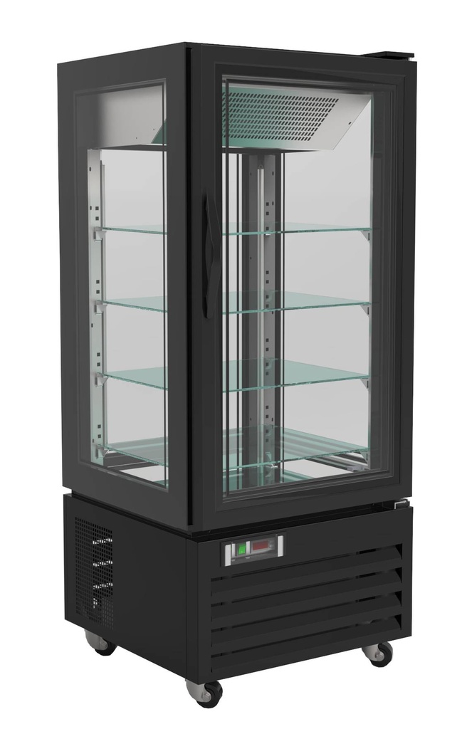 Gekühltes Gebäckvitrine, 650 x 650 x 1500 mm, schwarz