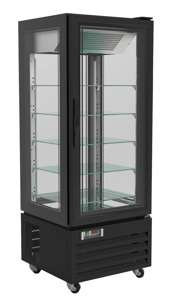 Gekühltes Gebäckvitrine, 650 x 650 x 1950 mm, schwarz