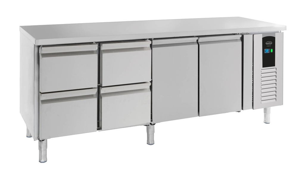 700 Kühltisch aus Edelstahl, 2230 x 700 x 860 mm, 284 L