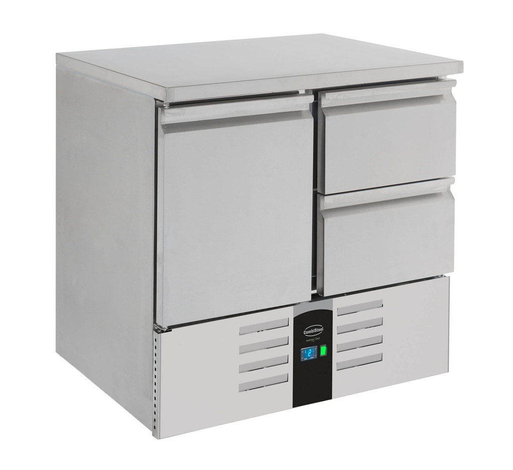Kühltisch 1 TÜR/2 aus Edelstahl, 903 x 700 x 870 mm