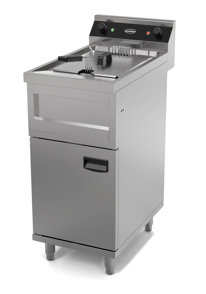 Elektro Friteuse aus Edelstahl, 1 x 12 L, 9 kW, 400 x 700 x 850 mm