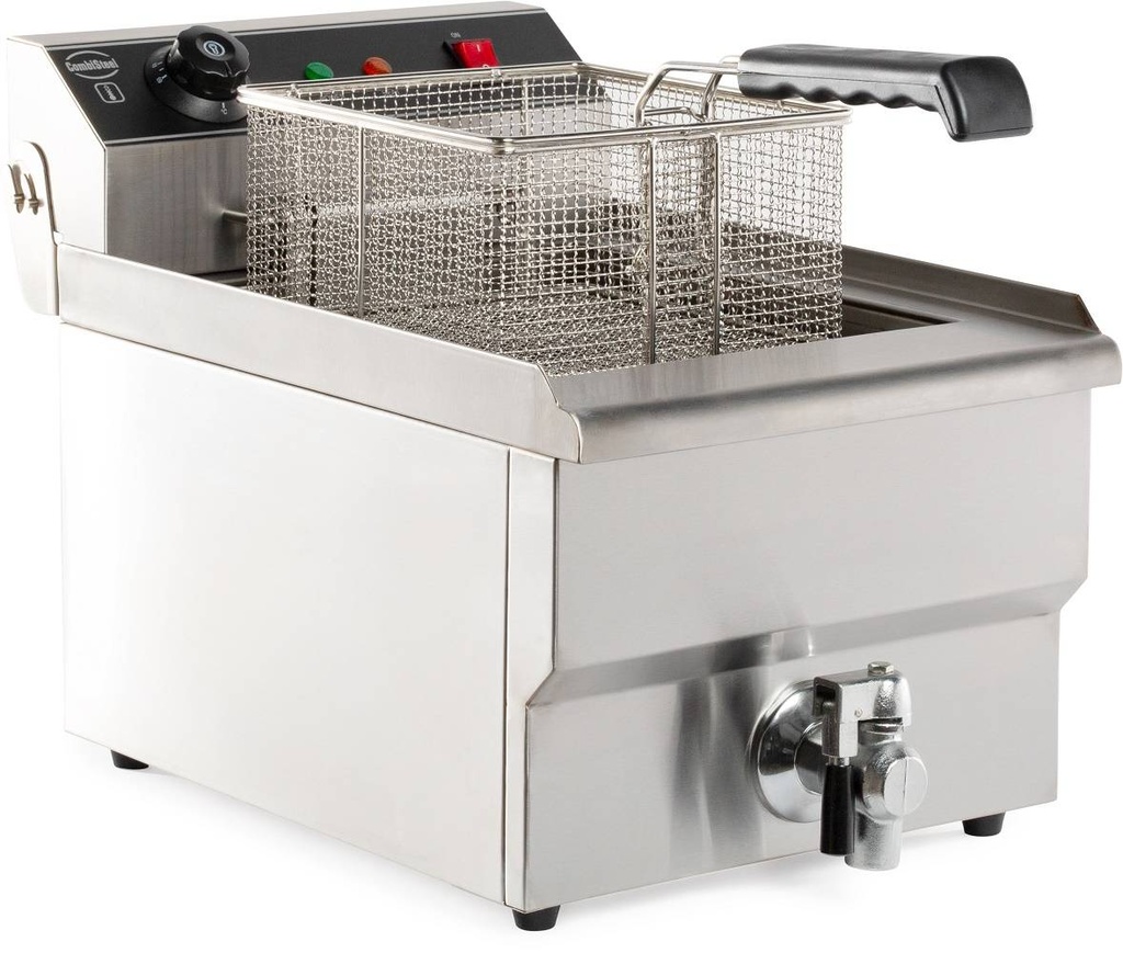 Elektro Tischfriteuse aus Edelstahl, 1 x 8 L, 310 x 505 x 355 mm
