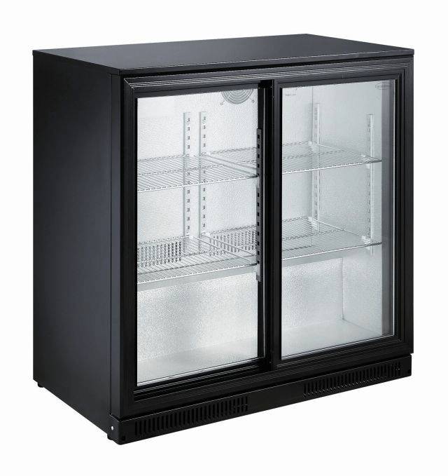 Barkühler 2 Schiebetüren, 900 x 500 x 900 mm, schwarz