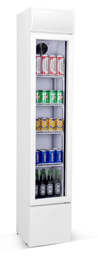 Kühlschrank Glastür Schmall, 360 x 422 x 1880 mm, weiß