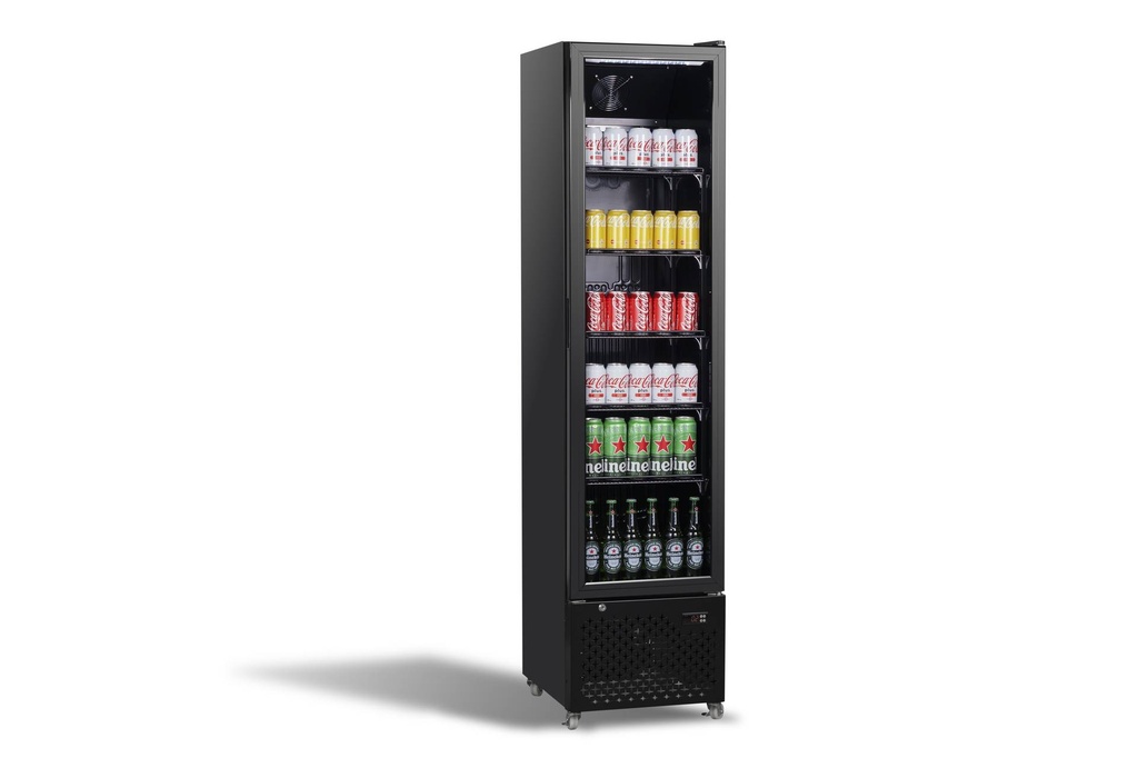 Kühlschrank Glastür, 460 x 560 x 1915 mm, schwarz
