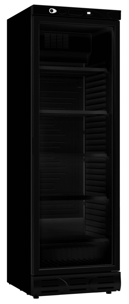 Kühlschrank 1 Glastür, 382 L, 595 x 620 x 1863 mm, schwarz