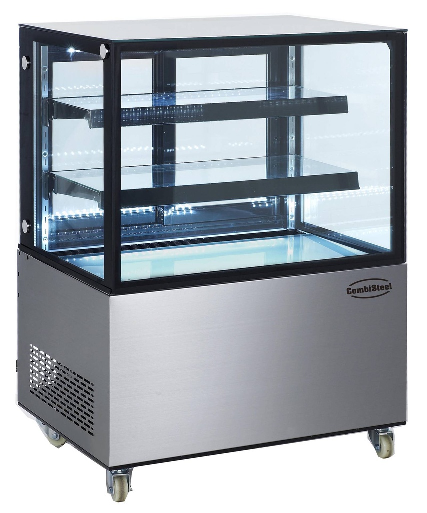Kühlvitrine, 270 L, 900 x 675 x 1210 mm, schwarz / edelstahl