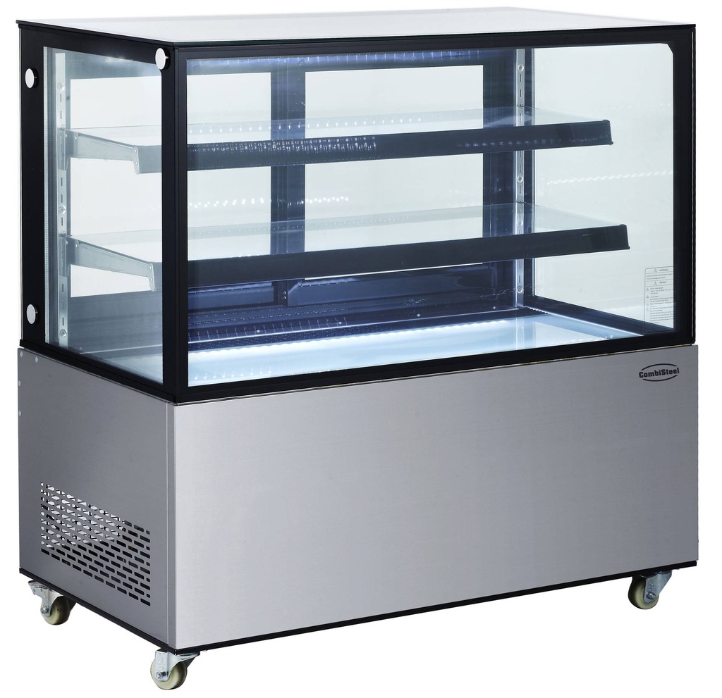 Kühlvitrine, 370 L, 1200 x 675 x 1210 mm, schwarz / edelstahl