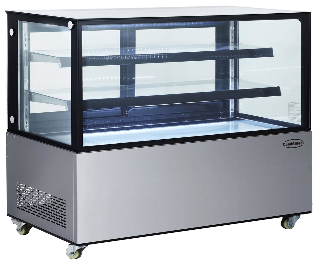 Kühlvitrine, 470 L, 1500 x 675 x 1210 mm, schwarz / edelstahl