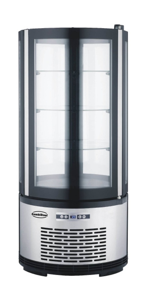 Kühlvitrine, 100 L, 480 x 480 x 1030 mm, schwarz / edelstahl