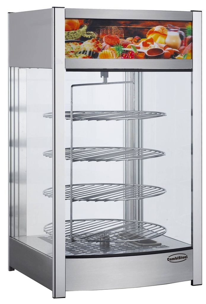 Rotierende Wärmevitrine, 97 L, 460 x 448 x 785 mm, edelstahl