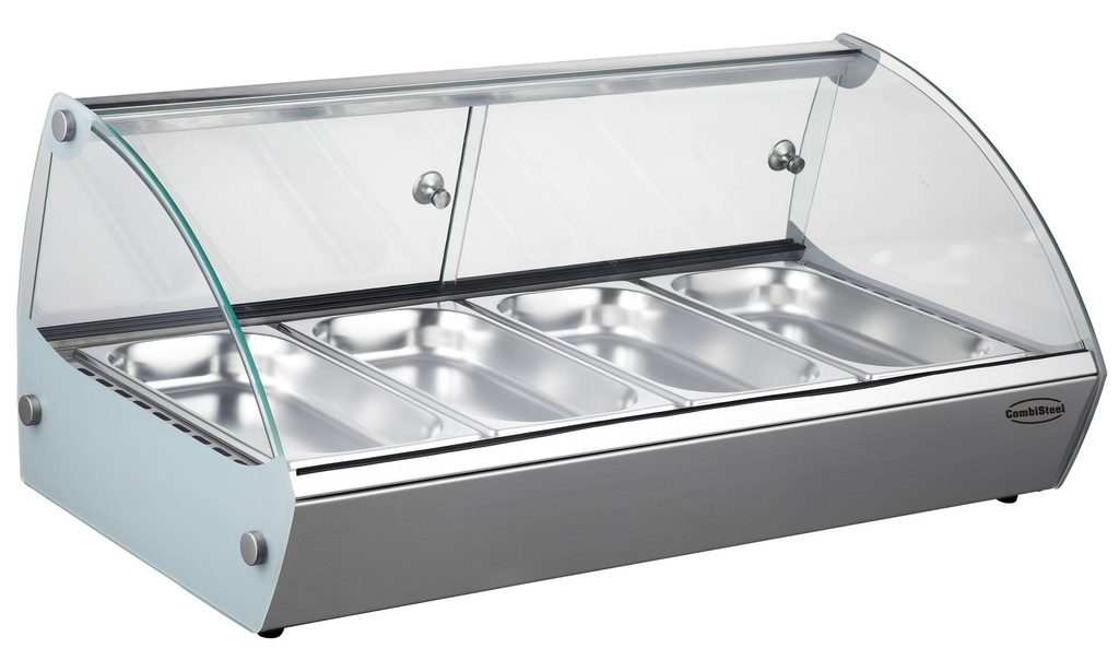 Wärmevitrine 4, 840 x 395 x 270 mm, edelstahl