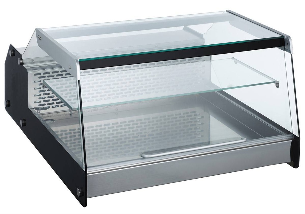 Kühlvitrine, 128 L, 685 x 874 x 419 mm, schwarz / edelstahl