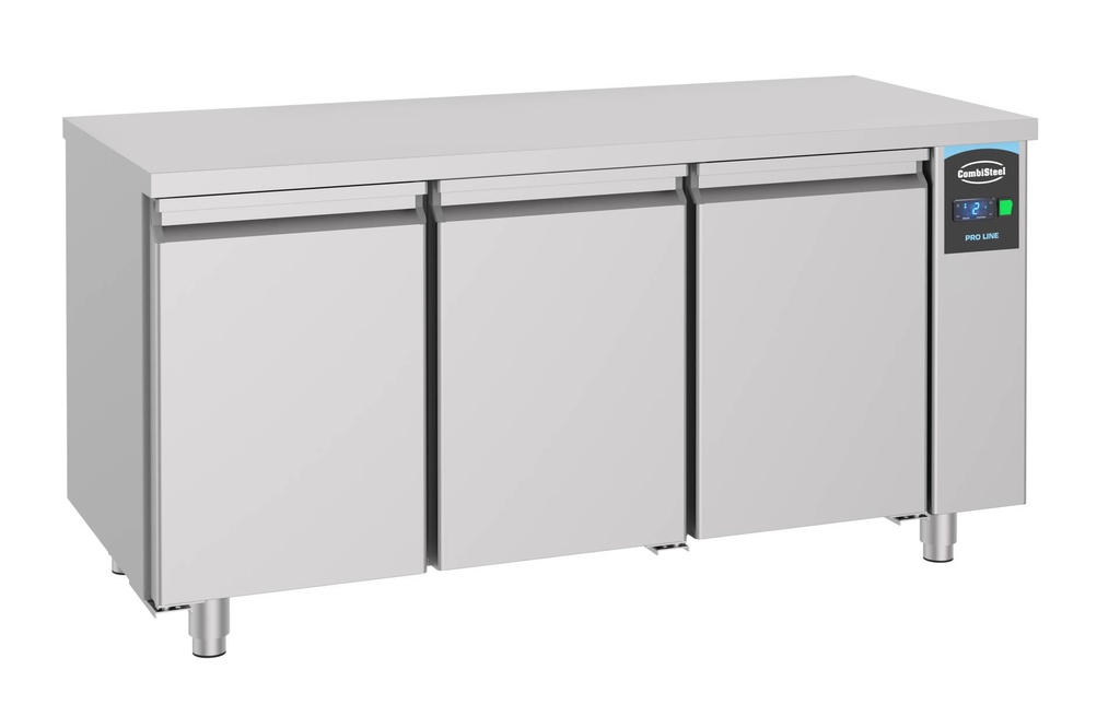 700 Kühltisch 3 Türen aus Edelstahl, 1600 x 700 x 850 mm