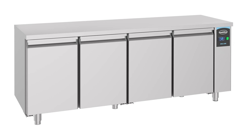 700 Kühltisch 4 Türen aus Edelstahl, 2060 x 700 x 850 mm