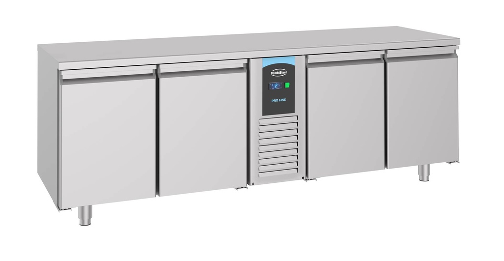700 Kühltisch 4 Türen aus Edelstahl, 2270 x 700 x 850 mm