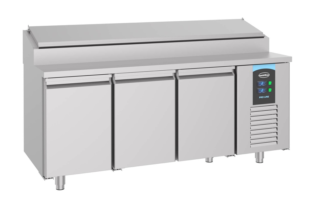 Saladette 3 Türen aus Edelstahl, 10 x 1/3 GN, 1865 x 700 x 1090 mm