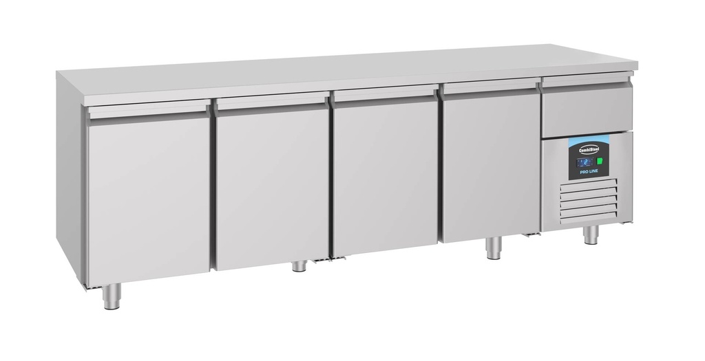 700 Kühltisch 4 Türen aus Edelstahl, 2330 x 700 x 850 mm