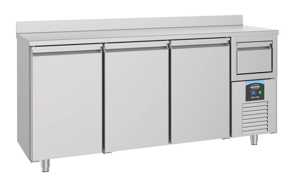 600 Kühltisch 3 aus Edelstahl, 2135 x 600 x 1050 mm