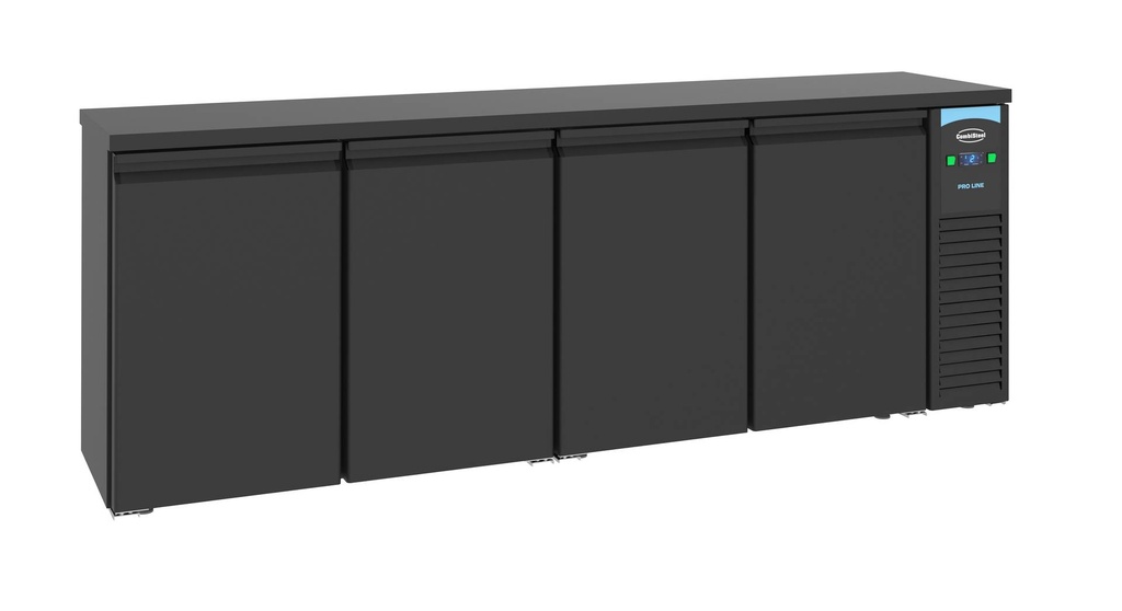 Barkühler 4 Türen, 2490 x 550 x 950 mm, schwarz
