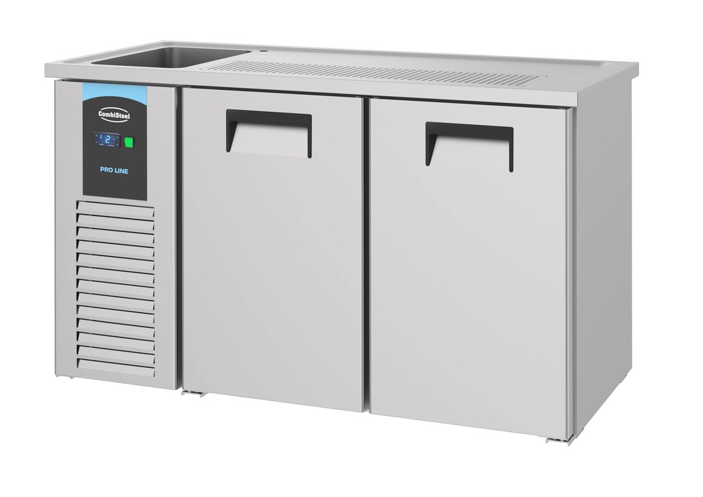 Biertheke 2 Türen aus Edelstahl, 1 L, 1550 x 700 x 950 mm