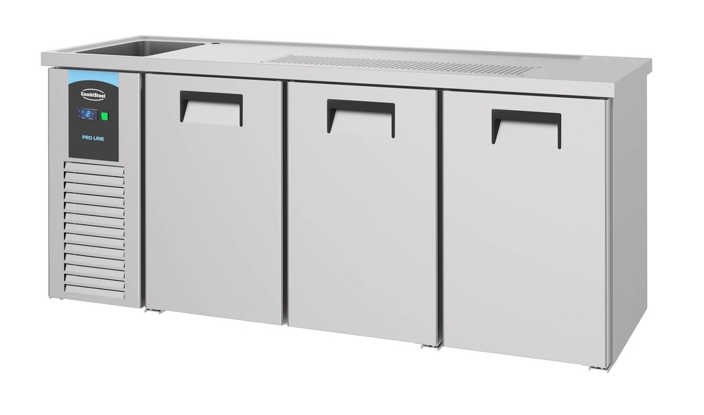 Biertheke 3 Türen aus Edelstahl, 1 L, 2100 x 700 x 950 mm