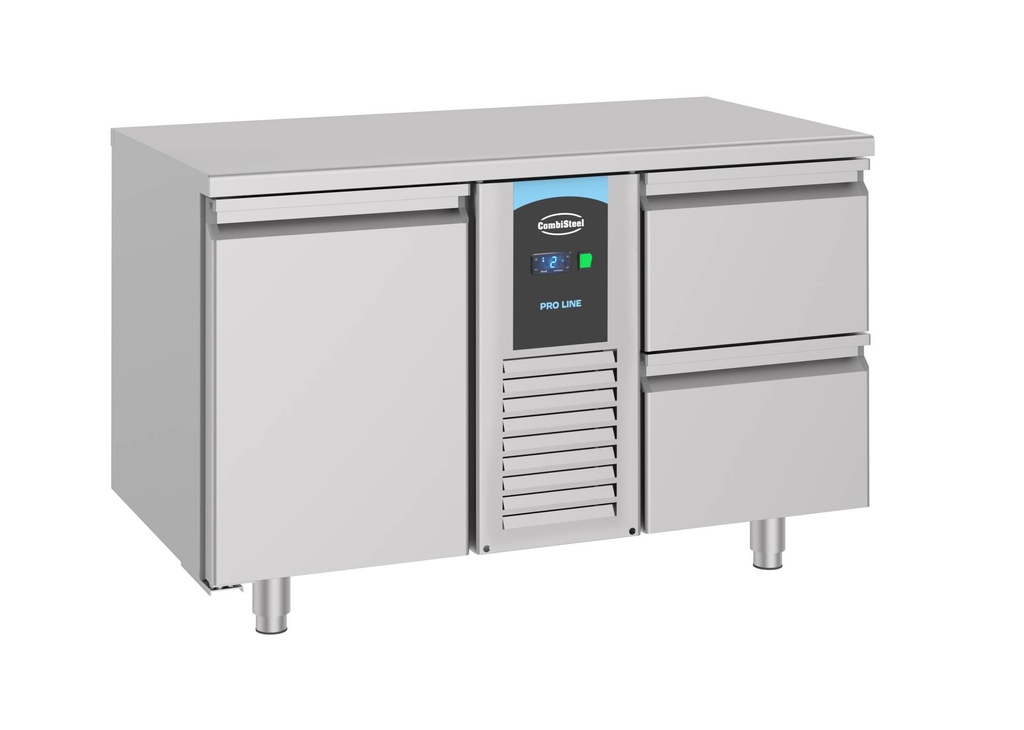 700 Kühltisch 1 Tür aus Edelstahl, 1300 x 700 x 850 mm