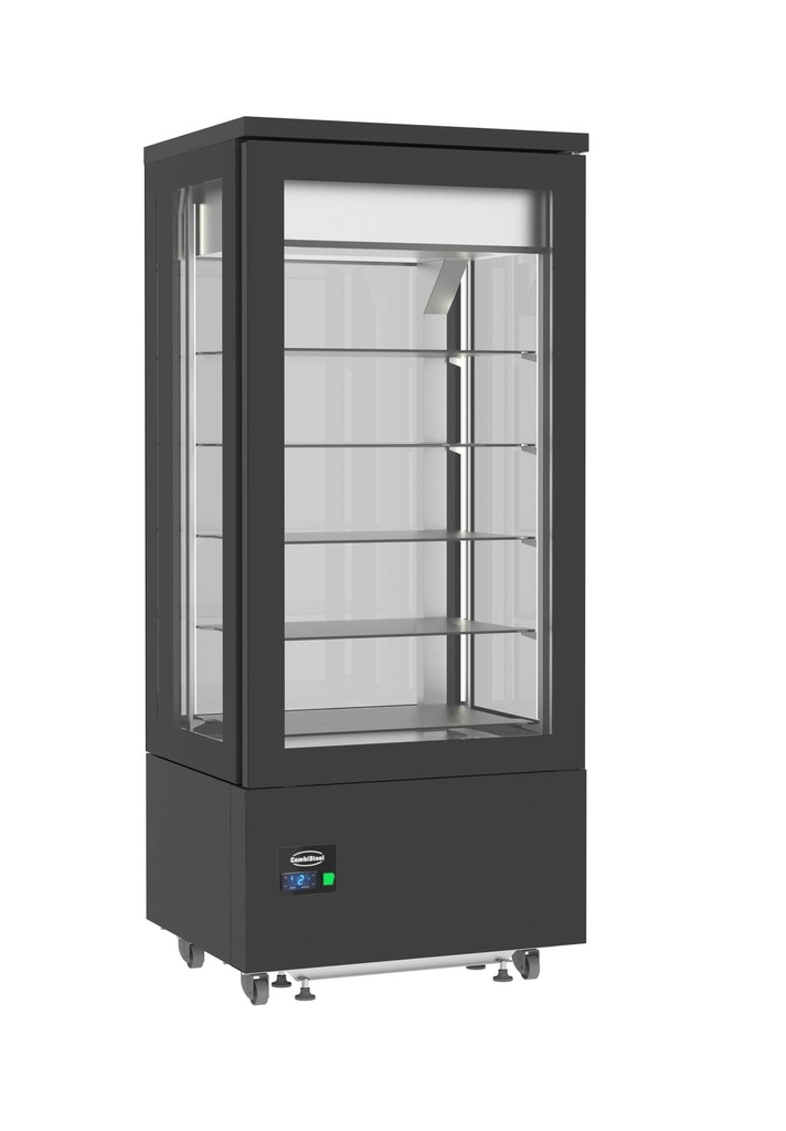 Gekühltes Gebäckvitrine, 800 x 660 x 1870 mm, schwarz
