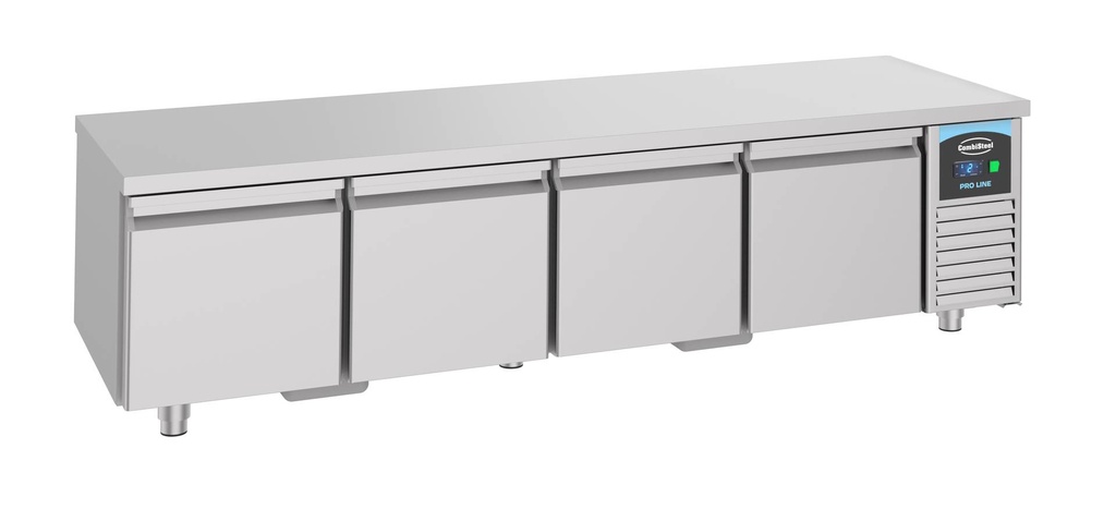 Kühltisch 600 Hoch 4 mit Schubladen aus Edelstahl, 2200 x 700 x 600 mm