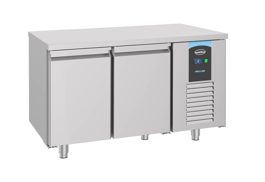 700 Kühltisch 2 Türen mit Energy aus Edelstahl, 1400 x 700 x 850 mm