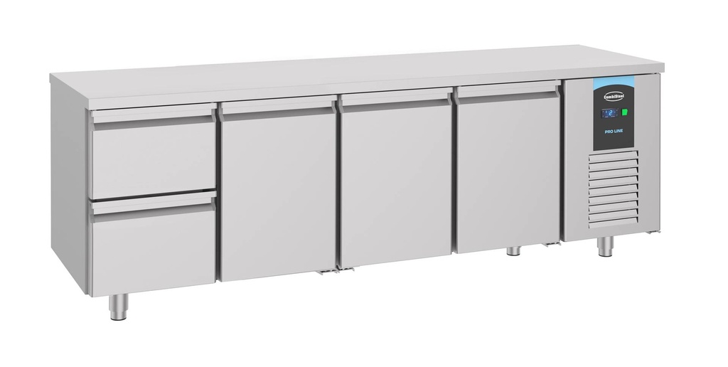 700 Kühltisch 3 Türen aus Edelstahl, 2330 x 700 x 850 mm