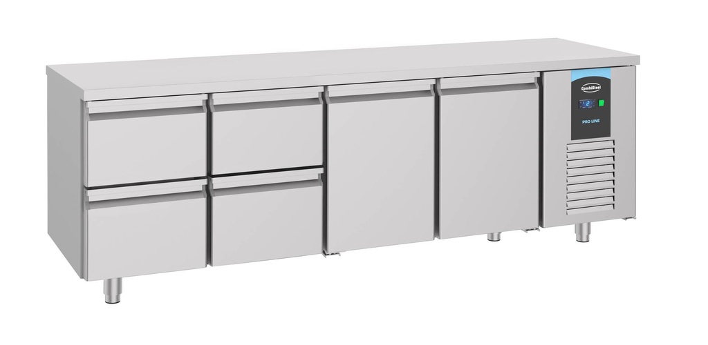 700 Kühltisch 2 Türen aus Edelstahl, 2330 x 700 x 850 mm
