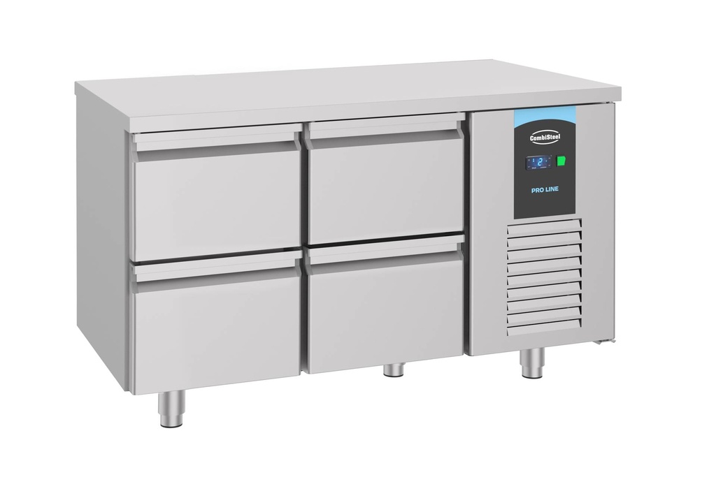 700 Kühltisch 4 aus Edelstahl, 1400 x 700 x 850 mm