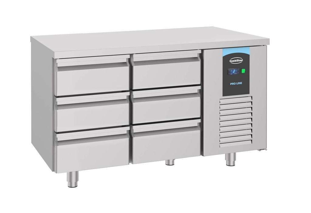 700 Kühltisch 6 aus Edelstahl, 1400 x 700 x 850 mm