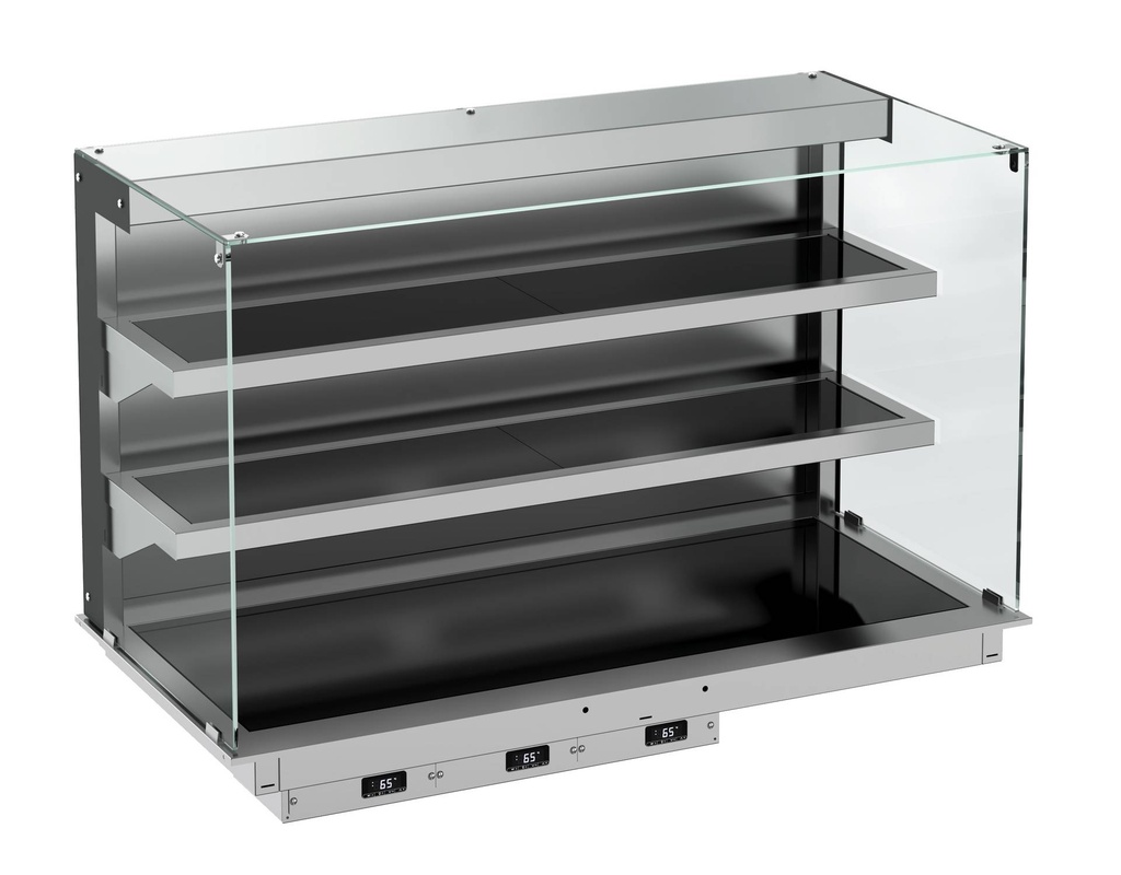 Einbau Wandmodell Wärmevitrine aus Edelstahl, schwarz