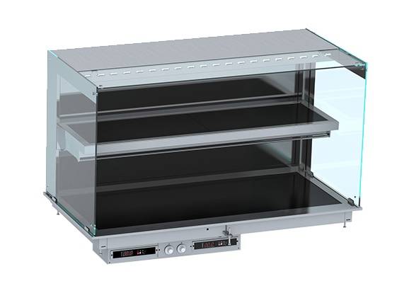 Einbau Wandmodell Wärmevitrine aus Keramik, schwarz