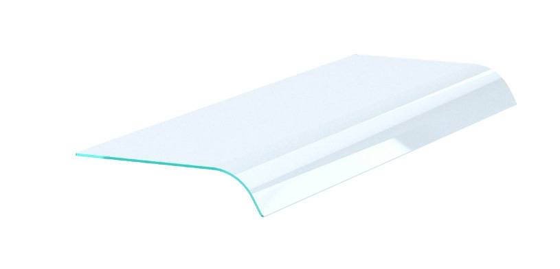 Aufsatzbord mit Einseitig aus Glas, 1325 x 500 x 108 mm