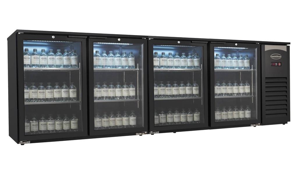 Barkühler 4 Glastüren, 636 L, 2542 x 520 x 860 mm, schwarz