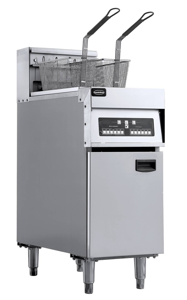 Elektro Friteuse aus Edelstahl, 1 x 25 L, 400 x 800 x 1180 mm
