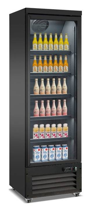 Kühlschrank 1 Glastür, 620 x 705 x 2050 mm, schwarz
