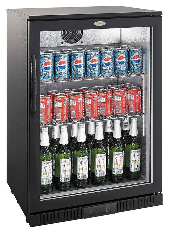 Barkühler 1 Tür, 600 x 520 x 900 mm, 138 L, schwarz